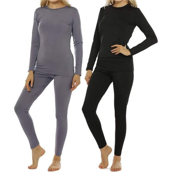 Other - 2 Sets Women' Thermal Underwear Fleece Lined Top Bottom Base Layer